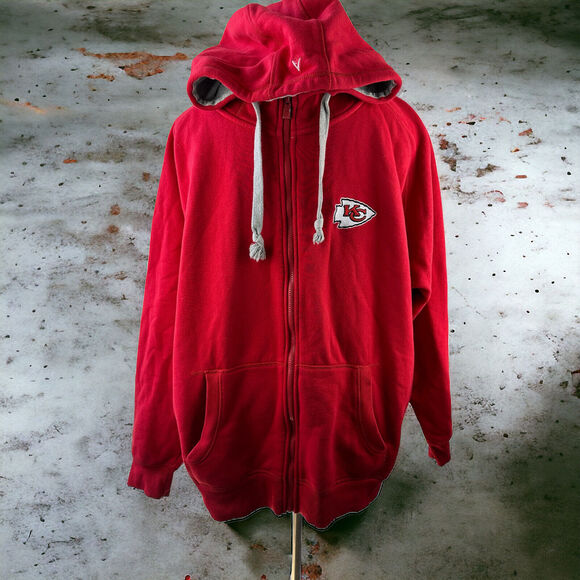 Kansas City Chiefs KC Red Antigua Victory Long Sleeve Full Zip Jacket Men's 2XL - Picture 2 of 11